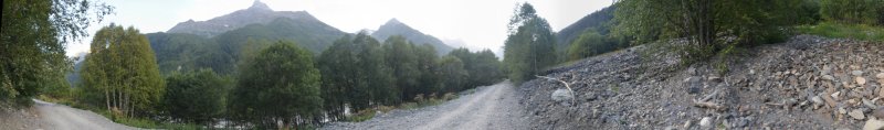 Панорама дороги в районе осыпи.