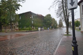 На углу корпуса ГГУ им. Я. Купалы.
